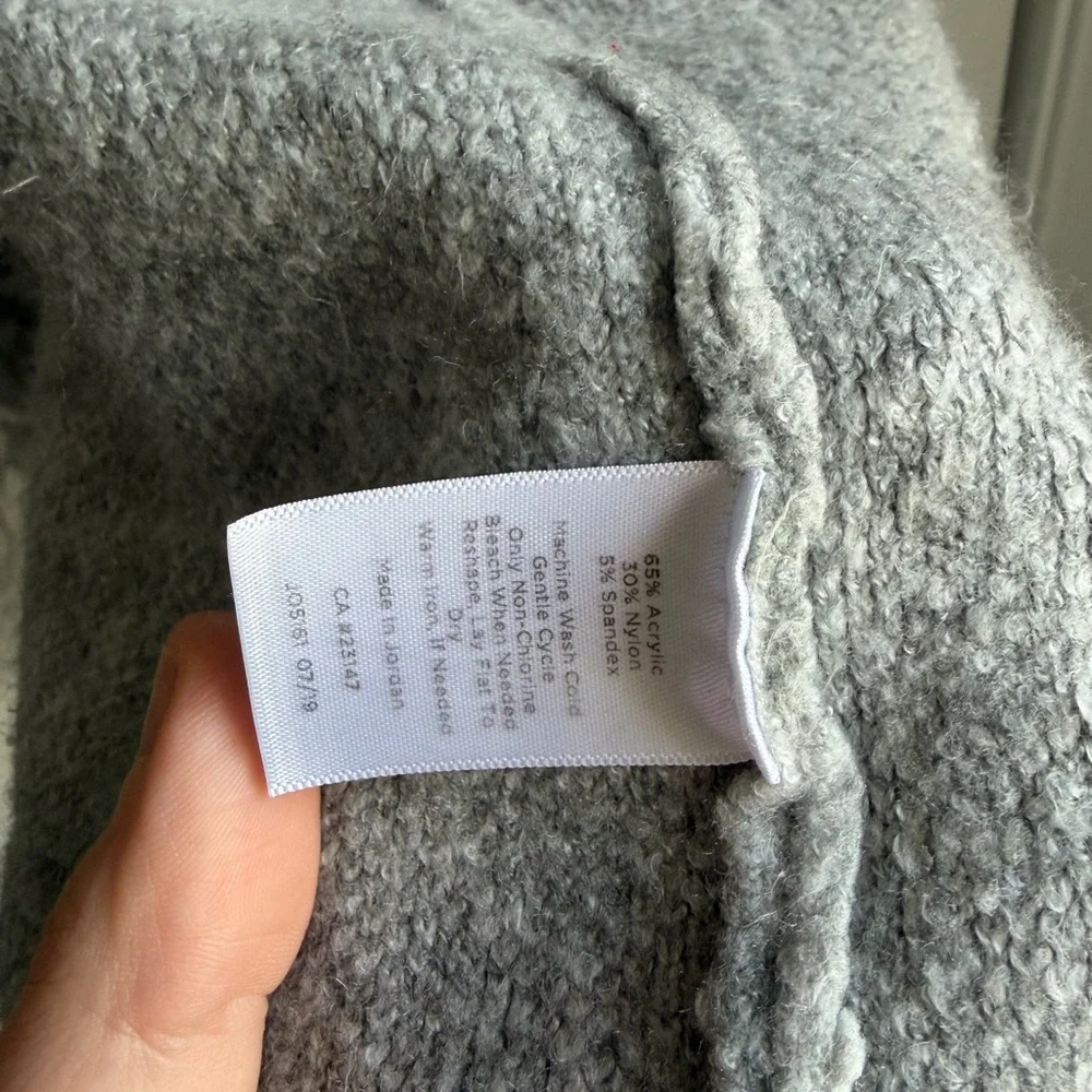 Talbots Light Gray Leopard Print Open Cardigan Sweater - Picture 4 of 5